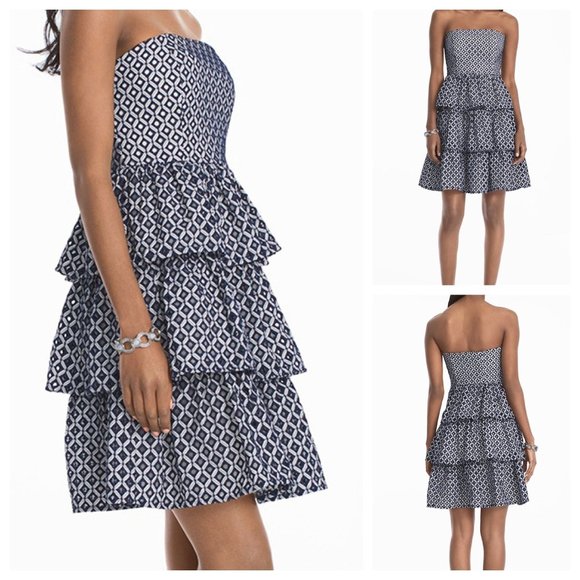 White House Black Market Dresses & Skirts - **NWT**WHBM Strapless Tiered Eyelet Dress